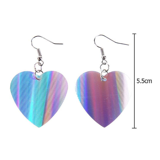 Trendy Sequin Big Heart Dangle Earrings for Women Love Jewelry Chic Silver Color Earing Long Love Jewellery