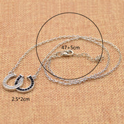 lychee Horse Hoof Necklace Lucky Rhinestone Double Black White Color Horseshoe Pendant Necklace Jewellery
