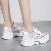 New Sneakers Women Breathable Mesh Casual Shoes Female Fashion Sneaker Lace Up High Leisure Women Vulcanize Shoe Platform