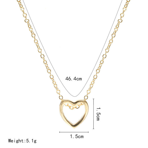 Fashion Design Black Heart Necklace Gold Silver color simple Hollow Jewellery The best of birthday treat