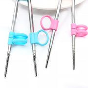 Learning Training Chopsticks Stainless Steel Chop Sticks For Child Enlightenment Cute Pig