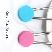 Learning Training Chopsticks Stainless Steel Chop Sticks For Child Enlightenment Cute Pig