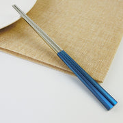 Non-Slip Stainless Steel Chopsticks 304 Portugal Same Tableware Square Hotel Chopsticks Set