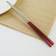 Non-Slip Stainless Steel Chopsticks 304 Portugal Same Tableware Square Hotel Chopsticks Set