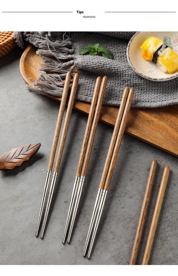 Creative Chicken Wings Wooden Chopsticks 304 Stainless Steel Chopsticks