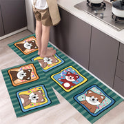 Cartoon Floor Mat Kitchen Strip Rug Simple