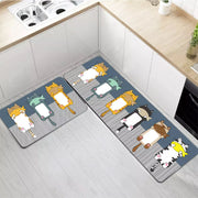 Cartoon Floor Mat Kitchen Strip Rug Simple