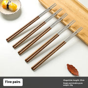 Creative Chicken Wings Wooden Chopsticks 304 Stainless Steel Chopsticks