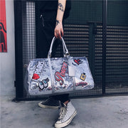 Travel Bag Sequins Overnight Bag Portable Duffle Bags Large Capacity Quitte Bags for Women Men Big Weekend Tote Pink