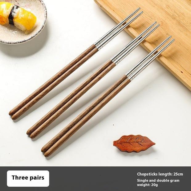 Creative Chicken Wings Wooden Chopsticks 304 Stainless Steel Chopsticks