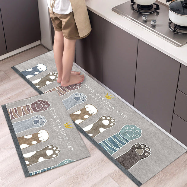 Cartoon Floor Mat Kitchen Strip Rug Simple