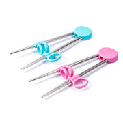 Learning Training Chopsticks Stainless Steel Chop Sticks For Child Enlightenment Cute Pig