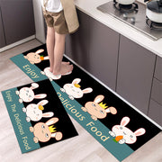 Cartoon Floor Mat Kitchen Strip Rug Simple
