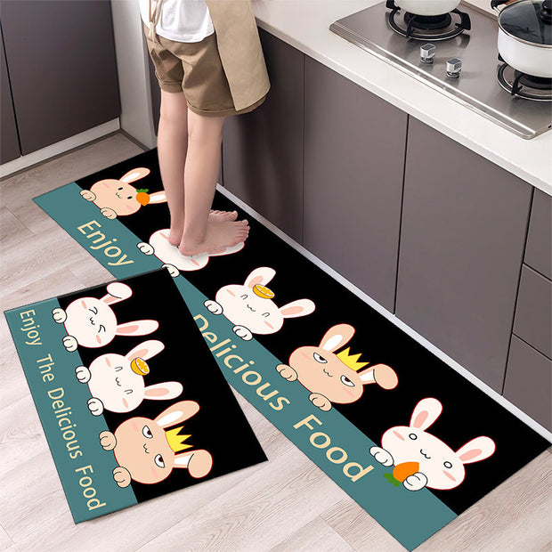 Cartoon Floor Mat Kitchen Strip Rug Simple