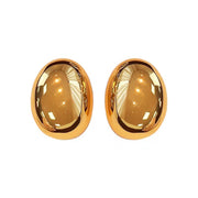 New Brass Teardrop Half Hollow Large Earrings Metal Smooth Ladies Jewellery