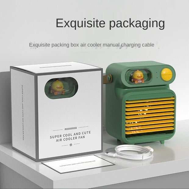 USB Water Cooling Fan Desktop Air Cooler Mini Portable Rechargeable Household Spray Fan
