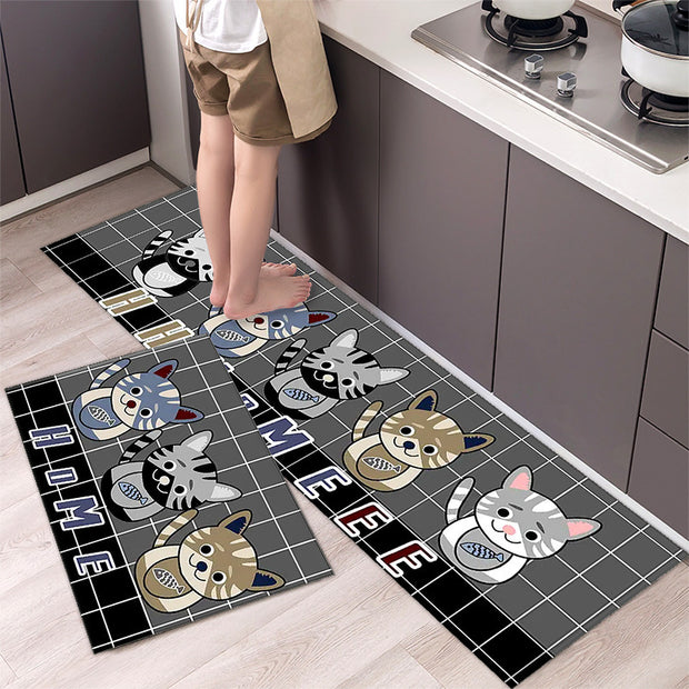 Cartoon Floor Mat Kitchen Strip Rug Simple