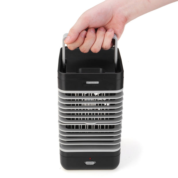Mini Portable Air Conditioner Humidifier Purifier Desktop Cooling Fan Air Cooler Black Fan for Camping Outdoor Activities