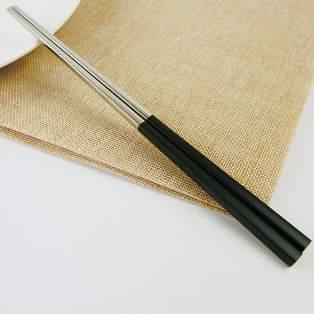 Non-Slip Stainless Steel Chopsticks 304 Portugal Same Tableware Square Hotel Chopsticks Set