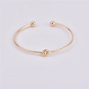 2PCS Vintage Gold Color Tie Knot Bracelet Bangles Simple Twist Cuff Open Bangles For Women Indian Jewelry Costume Jewellery
