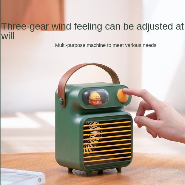 USB Water Cooling Fan Desktop Air Cooler Mini Portable Rechargeable Household Spray Fan