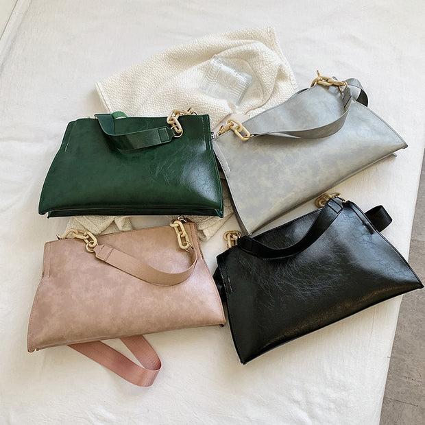 New Design Handbags Women Shoulder Bag Soft Synthetic Leather Crossbody Large Capacity Fashion Female Underarm Bags