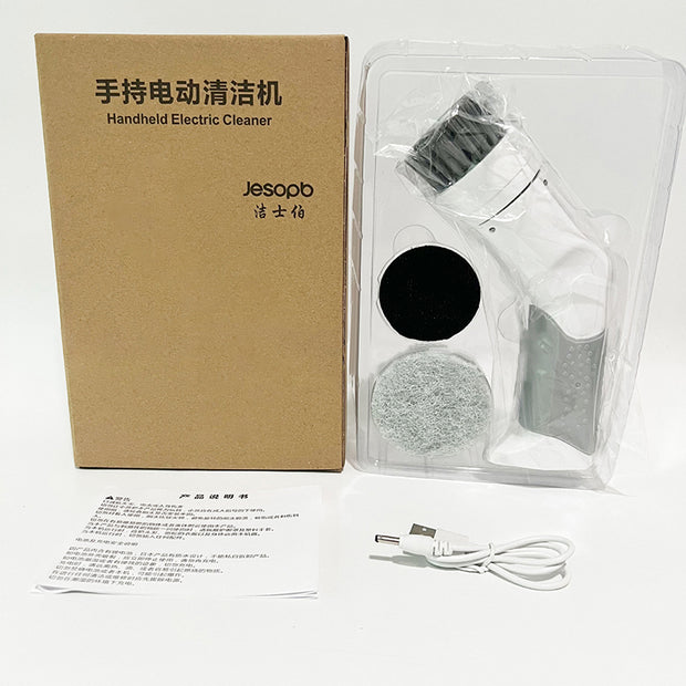 Kitchen household handheld electric dishwasher, brush pot, divine tool groove, multifunctional brush, electric cleaning brush