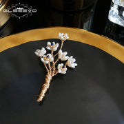 GLSEEVO Natural Shell Flower Handmade Tree Brooch For Women Party Beautiful Brooches Broche Femme Bijoux Luxury Jewellery