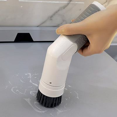 Kitchen household handheld electric dishwasher, brush pot, divine tool groove, multifunctional brush, electric cleaning brush