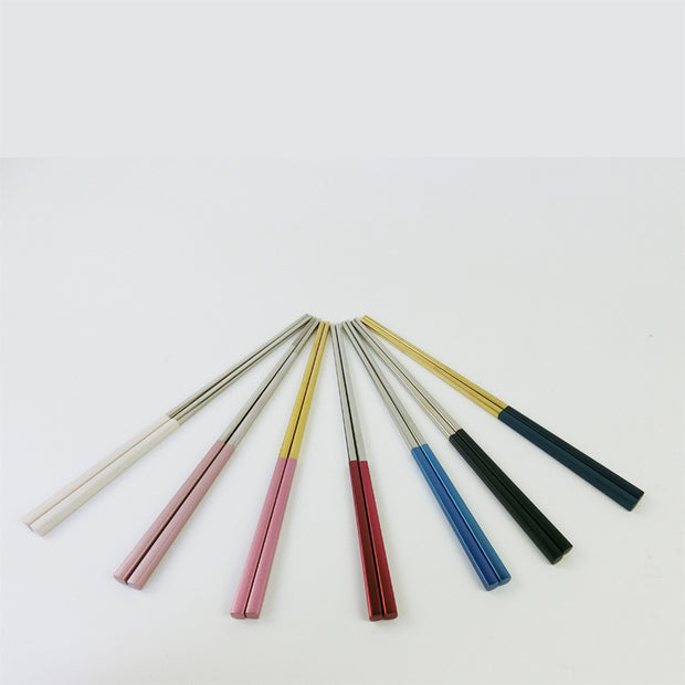 Non-Slip Stainless Steel Chopsticks 304 Portugal Same Tableware Square Hotel Chopsticks Set