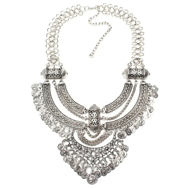 Ztech Collar Coin Necklace & Pendant Vintage Crystal Maxi Choker Statement Collier female Boho Big Fashion Women Jewellery Gifts