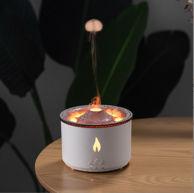 New creative simulation flame aromatherapy machine remote control spray jellyfish humidifier new spit ring humidifier