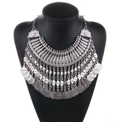 Ztech Collar Coin Necklace & Pendant Vintage Crystal Maxi Choker Statement Collier female Boho Big Fashion Women Jewellery Gifts