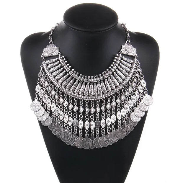 Ztech Collar Coin Necklace & Pendant Vintage Crystal Maxi Choker Statement Collier female Boho Big Fashion Women Jewellery Gifts