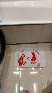 Bath mat Scare Your Friends Bloody Footprint Bath Mat Non-slip Bathroom Mat Rug Bath Mats Home Kitchen Door Floor Mat Carpet