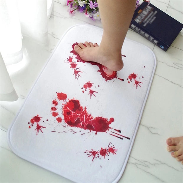 Bath mat Scare Your Friends Bloody Footprint Bath Mat Non-slip Bathroom Mat Rug Bath Mats Home Kitchen Door Floor Mat Carpet