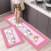 Cartoon Floor Mat Kitchen Strip Rug Simple