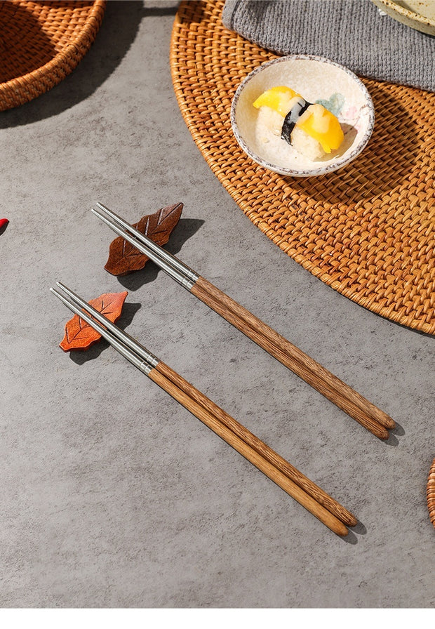 Creative Chicken Wings Wooden Chopsticks 304 Stainless Steel Chopsticks