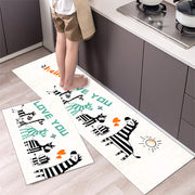 Cartoon Floor Mat Kitchen Strip Rug Simple