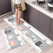 Cartoon Floor Mat Kitchen Strip Rug Simple