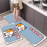 Cartoon Floor Mat Kitchen Strip Rug Simple