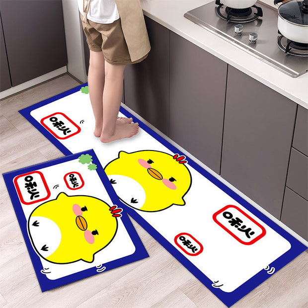 Cartoon Floor Mat Kitchen Strip Rug Simple