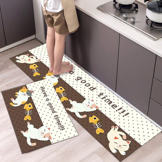 Cartoon Floor Mat Kitchen Strip Rug Simple