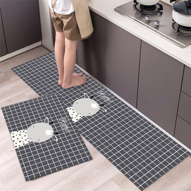 Cartoon Floor Mat Kitchen Strip Rug Simple